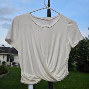 Sozy Kendall Crop Top in Luxe Ivory, Size S